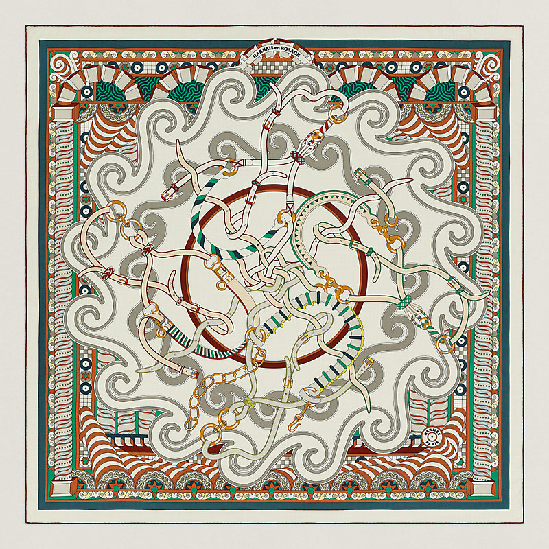 *エレガンス*【HERMES】カレジュアン140 Harnais en Rosace Harnais en Rosace shawl 140 | Hermès Australia